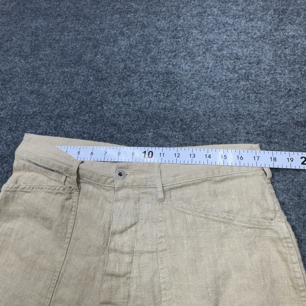 Vintage Polo Ralph Lauren Linen Buckle Back Pants Mens 34 Beige Wide Leg Deck